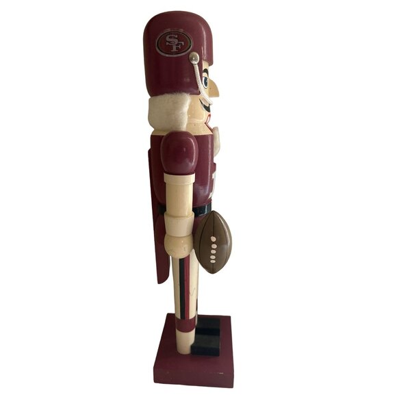 San Francisco 49ers Wooden Nutcracker 13-Inch Tall Football Player - Picture 4 of 10